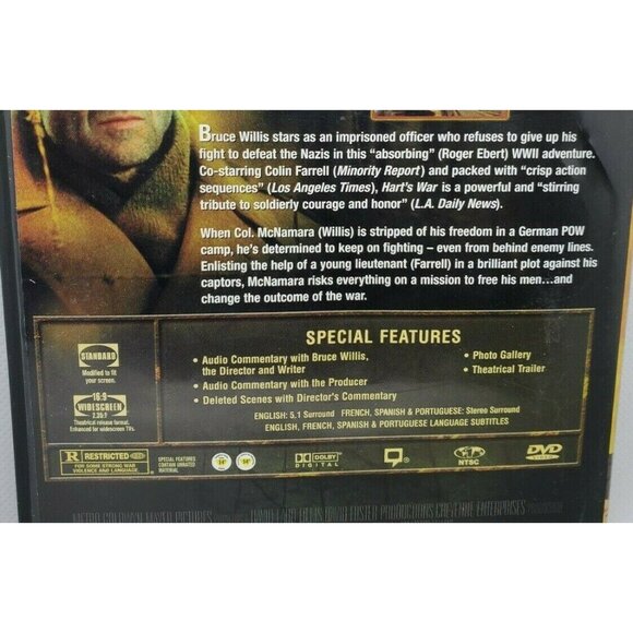 Harts War Drama Rated R Bruce Willis DVD Director Gregory Hoblit No Scratches - Picture 5 of 5